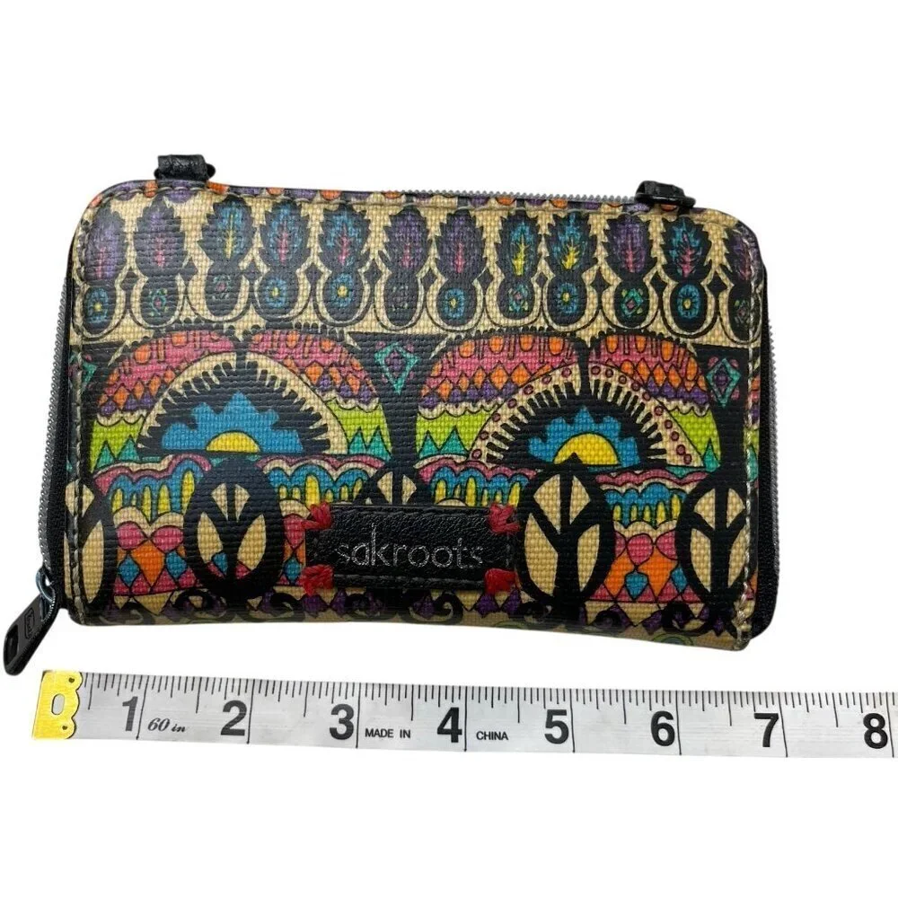 Sakroots Wallet Clutch Boho Abstract Design Multicolor 7x4 Multi pocket